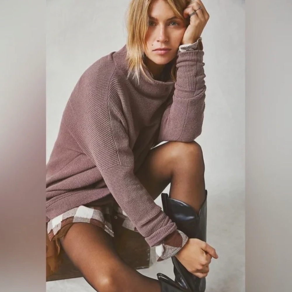Free People Ottoman Slouchy Tunic Sweater In Nutmeg